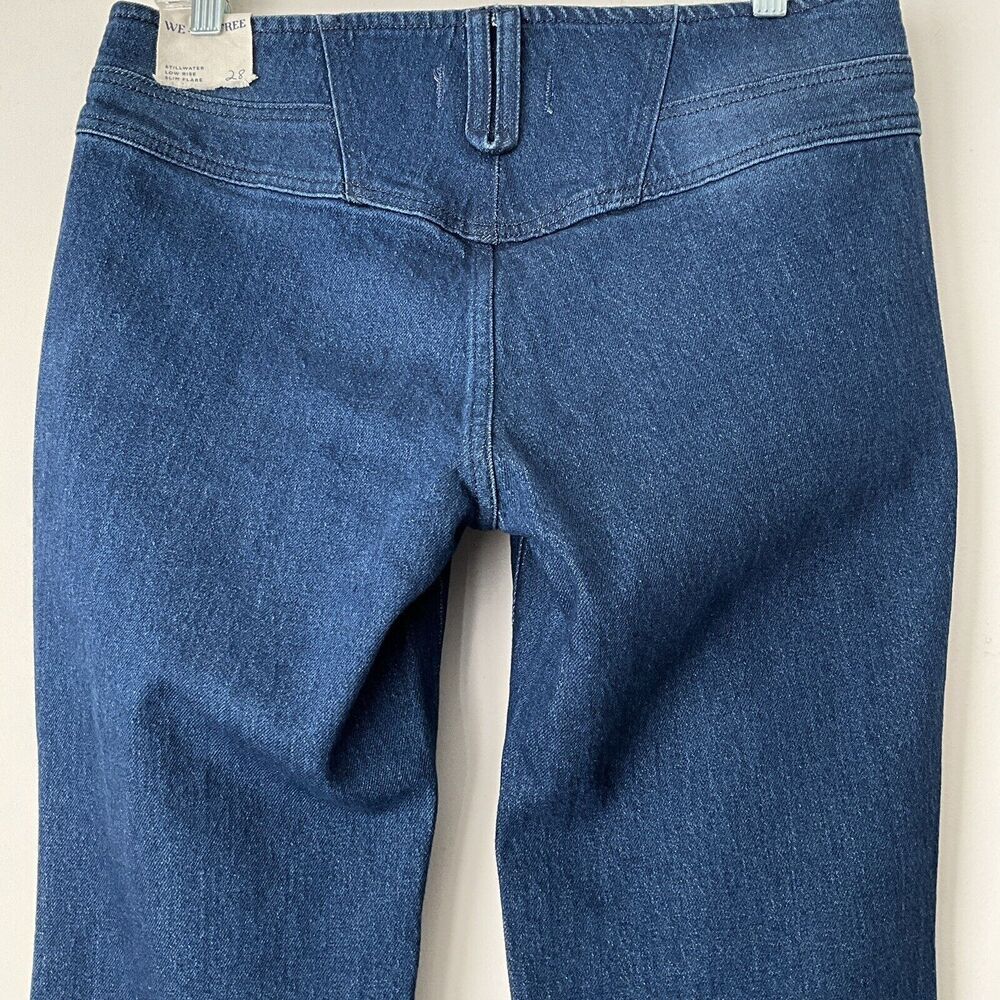 We The Free Stillwater Low Rise Slim Flare Jeans Casual Denim Retro Boho Blue 28 - Picture 11 of 12